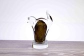 Mini Urn Bruine Kat van Mondgeblazen Loranto Glas