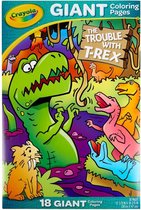 Crayola - Trouble with T- Rex - Grote Kleurplaten - 18 stuks