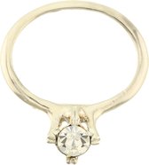 Behave® Broche zilver kleur ring met steentje 5,5 cm