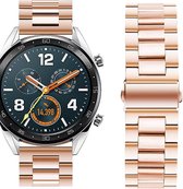 Luxe Metalen Armband Geschikt Voor Huawei Watch GT 2E (Active & Sport) Horloge Bandje - Schakel Polsband Strap RVS - Met Horlogeband Inkortset - Stainless Steel Watch Band - One-Si