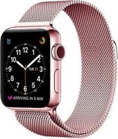 De Milan Perfect Pink - Geschikt voor Apple Watch bandje 38 mm, 40 mm en 41mm - Luxe bandje - Hoogwaardig staal - Roestvrij staal - Rose Goud - Milanese Loop - Milanees Magnetic -