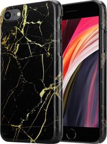 Amazing Black Marmer geschikt voor Apple iPhone SE 2020 / SE 2022 hoesje - zwart