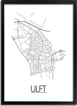 Ulft Plattegrond poster A3 + fotolijst zwart (29,7x42cm) - DesignClaud