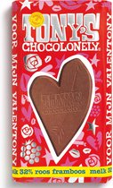 Tony's Chocolonely ValenTony's Melk Roos Framboos Chocolade Reep Valentijn - Valentijnsdag Cadeautje - 15 x 180 gram