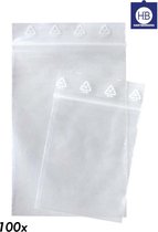 Hartberger Gripzakjes - 120 x 180 mm (100 stuks) grip zakje plastic met ziplock - transparant