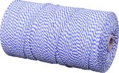 Katoenkoord - Blauw/Wit - Touw - spoel 100gr - dikte 1,5mm - lengte 130 mtr (Nr.16)
