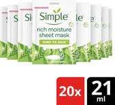 Simple Kind to Skin Rich Moisture Gezichtsmasker - 20 stuks - Voordeelverpakking