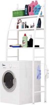 Buxibo Ombouwkast voor Wasmachine -  Organizer Rek met 3 Leg Planken - 166x60CM - Staand Badkamer/Wc/Wasmachine Rek -  Wit