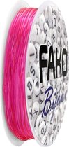 Fako Bijoux® - Elastisch Nylon Draad - Rijgdraad - Sieraden Maken - 0.6mm - 9 Meter - Donkerroze