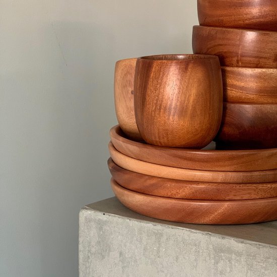 Khaya - set houten bekers - Japans theekopje - duurzaam - vegan