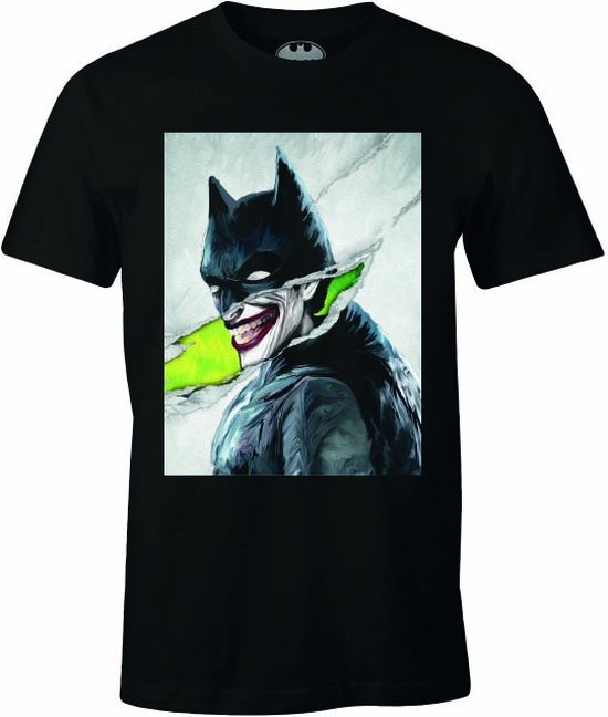 DC Comics - Batman - T-shirt Noir Hommes - Le Joker déguisé en Batman - S