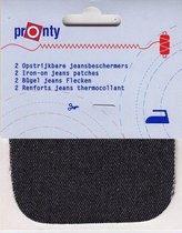 Pronty opstrijkbare kniestukken - jeans zwart - art 502.610.090 - opstrijkbaar kniestuk - 10 x 10 cm