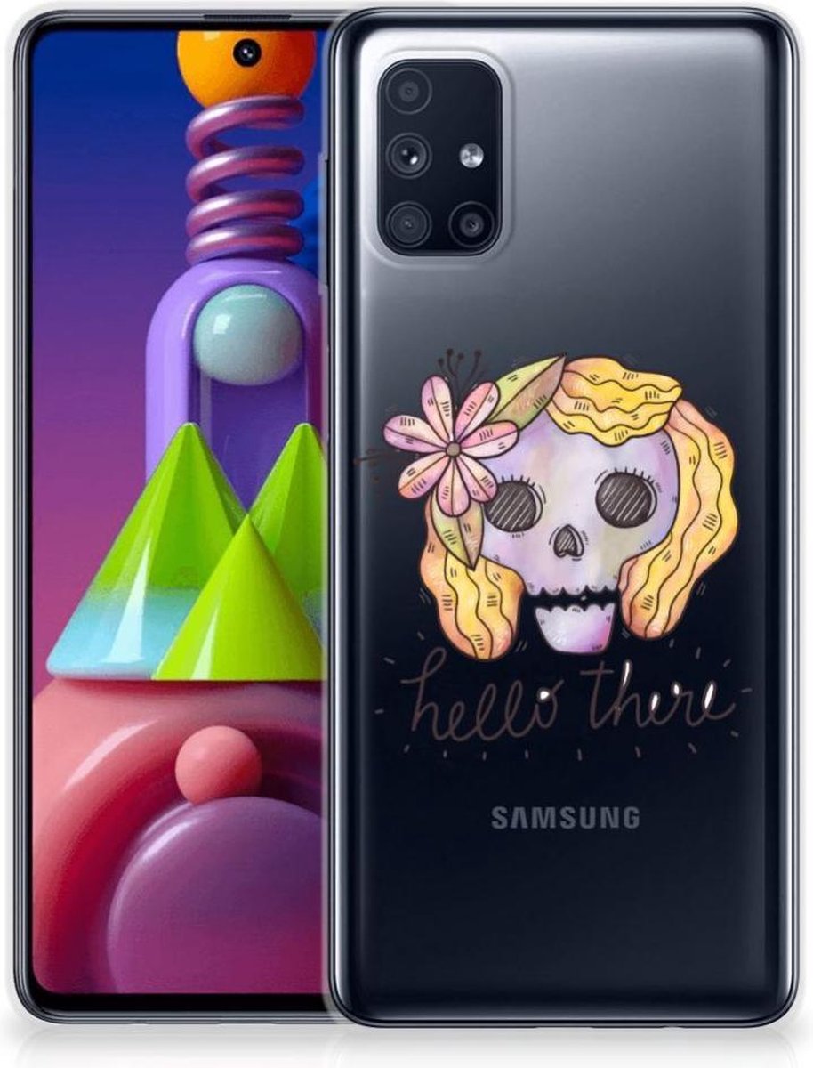 Silicone Back Case Samsung Galaxy M51 Boho Skull