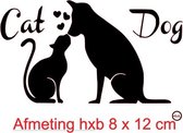 sAuto - raam sticker voor honden en katten liefhebbers hxb 8 x 12 cm