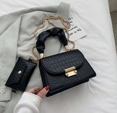Nova Klein Dames Handtas Trendy - 2 Delig - Zwart