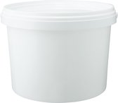 Seau en plastique vide Wit avec couvercle - 2,5 litres