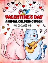 Valentine's Day Animal Coloring Book for Kids Ages 4-8