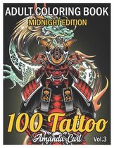 100 Tattoo Adult Coloring Book Midnight Edition