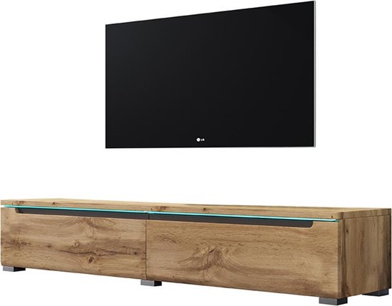 Maison's TV meubel – TV Kast – Swift – Bruin – Gesloten compartimenten –  LED – 180x26x33 | bol.com