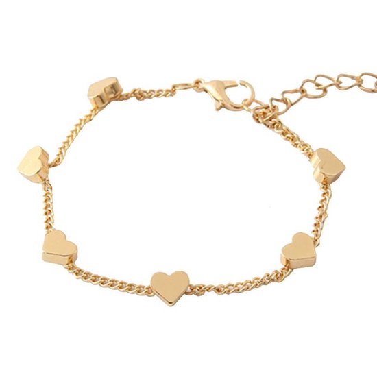 Bracelet Bijoux Joboly coeur coeurs coeur love subtile minimaliste - Femme - Doré - 15 cm