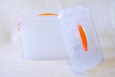 Lowie Innovations 3x Opbergbox 10L - transparant - deksel - clipsluiting - handvat -