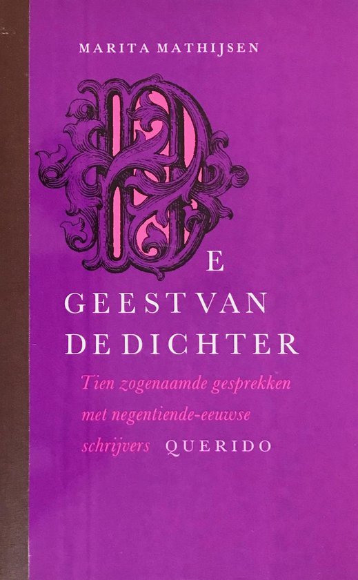 Boek "De geest van de dichter" met een sierlijke roze letter P op een paarse kaft.