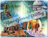 TOPMO - Cowboy met uitrusting- 40X50CM- Diamond painting pakket - HQ Diamond Painting - VOLLEDIG dekkend - Diamant Schilderen - voor Volwassenen – ROND