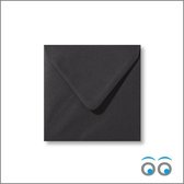 100 Luxe zwarte Enveloppen -14 x 14 cm - mat zwart - 90 grams - vierkante enveloppen