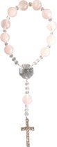 Chapelet (soi-disant décennie) de perles Swarovski (4 mm) et de perles de quartz rose (8 mm) (rose Bébé )