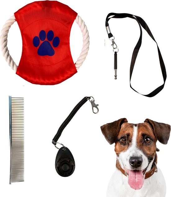 Agility voor de hond - Honden training set - Clicker - Ultrasone hondenfluit - Frisbee