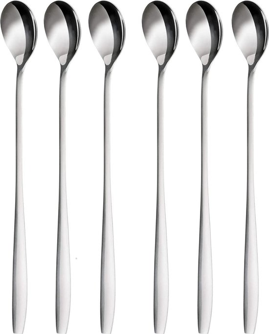 Sens Design Latte macchiato lepels – set van 6 lange lepels - Zilver |  bol.com