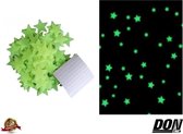 Ster Glow in the Dark Muurstickers 100 Stuks - 3cm Groen / Ster Lichtgevende Fluorescerende Muurstickers Baby/Kinderekamers Decoratie Glow in the Dark Muurstickers / Sterren fluorescerende mu