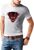 Draken - T-shirt - Heren - Maat XL - Wit
