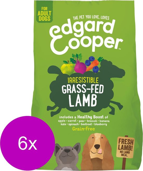 Edgard & Cooper Irresistible Grass-Fed Lamb Adult Lam&Appel&Wortel - Hondenvoer - 6 x 700 g