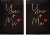 2 Luxe Valentijns Wenskaarten - You + Me - 12 x 17 cm