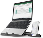 Universele Ergonomische Laptop Standaard - Verstelbaar - Met Telefoon Houder - Tot 17 Inch - Opvouwbaar - Tablet Houder - Tablet Standaard - Laptop Cooler -Laptop Stand - Laptopstandaard - Laptoptafel - Laptop verhoger