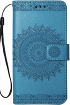 Apple iPhone 6 - 6s Bookcase - Blauw - Bloemen - Portemonnee hoesje