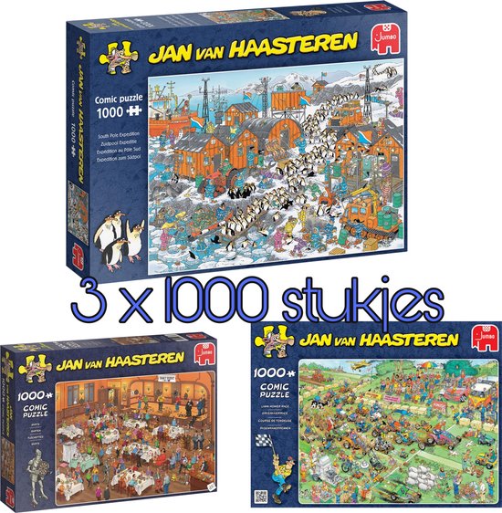 Verklaring invoeren Seminarie Jan van Haasteren puzzel voordeelset 3 stuks: ZUIDPOOL EXPEDITIE 1000,  DARTS... | bol.com
