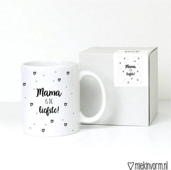 koffietas / theetas met tekst mama is de liefste mama momentje . Beker / /tas...