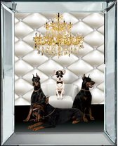 By Kohler LV Chihuahua op witte fauteuil spiegellijst 40x50x4.5cm (114610)