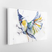 Onlinecanvas - Schilderij - Bird Watercolor Style Vector Illustration Isolated On Art Horizontal Horizontal - Multicolor - 30 X 40 Cm