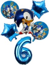 Sonic The Hedgehog Ballonen 6 Jaar Ballonnen set + 10 Blauwe Latex Ballonnen