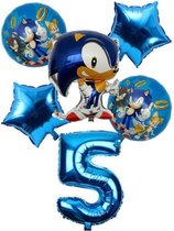 Sonic The Hedgehog Ballonen 5 Jaar Ballonnen set + 10 Blauwe Latex Ballonnen