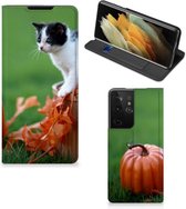 Hoesje Samsung Galaxy S21 Ultra Flip Case Kitten