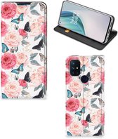 Flipcase Cadeautjes voor Moederdag OnePlus Nord N10 5G Smartphone Hoesje Butterfly Roses