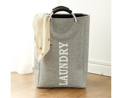 TDR - opvouwbare hand geweven Oxford stoffen wasmand - 42 liter - Grijs