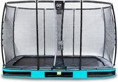 EXIT Elegant Premium inground trampoline rechthoek 244x427cm met Deluxe veiligheidsnet- blauw
