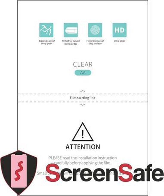 screensafe high definition hydrogel screenprotector geschikt voor samsung galaxy note 3 krasvast case friendly (aa)
