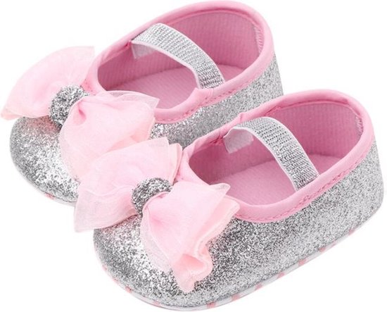 Kleuterschool rijk doden Zilver roze ballerina | zomer schoenen | baby meisjes | antislip zachte  zool | 0 tot 6... | bol.com