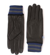 Handschoenen zwart met gestreept patroon en touchscreen vingertoppen